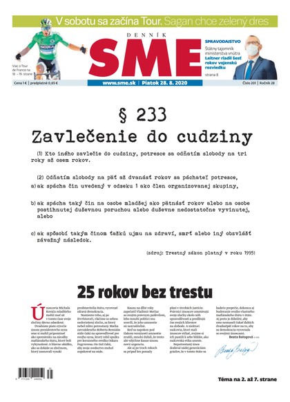 E-magazín SME 28/8/2020 - Petit Press, a.s. 