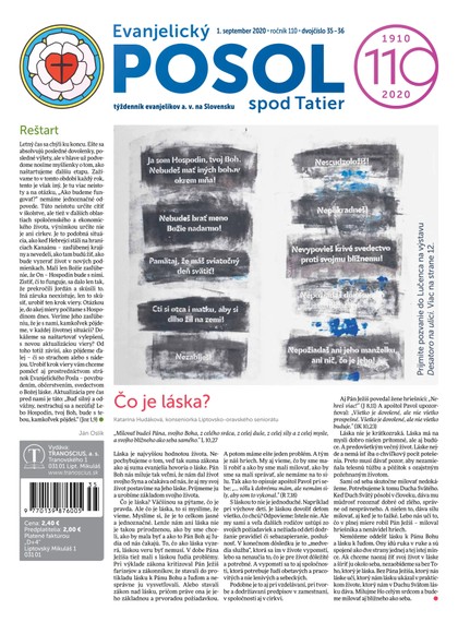 E-magazín Evanjelický POSOL spod Tatier 35-36/2020 - TRANOSCIUS a.s.