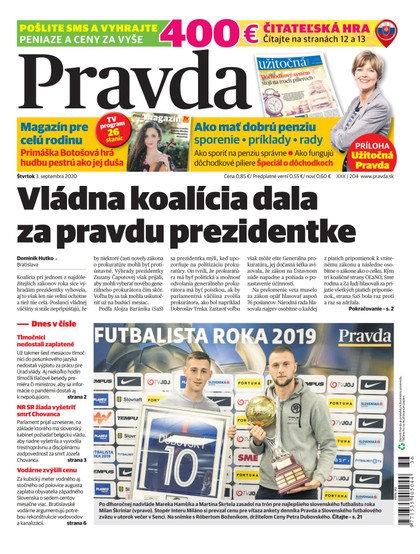 E-magazín Denník Pravda 3. 9. 2020 - OUR MEDIA SR a. s.