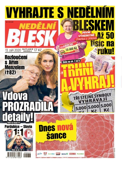 E-magazín Nedělní Blesk - 13.9.2020 - CZECH NEWS CENTER a. s.