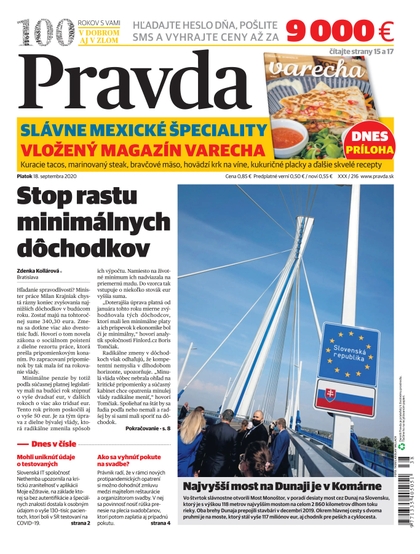 E-magazín Denník Pravda 18. 9. 2020 - OUR MEDIA SR a. s.
