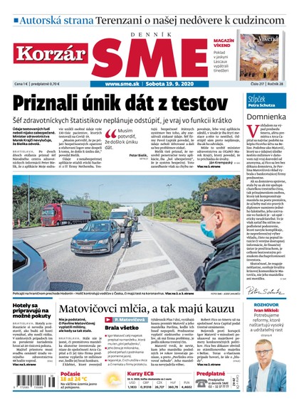 E-magazín SME 19/9/2020 - Petit Press, a.s. 