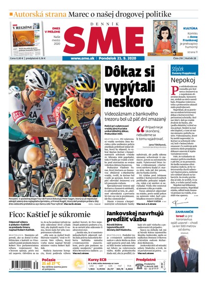 E-magazín SME 21/9/2020 - Petit Press, a.s. 