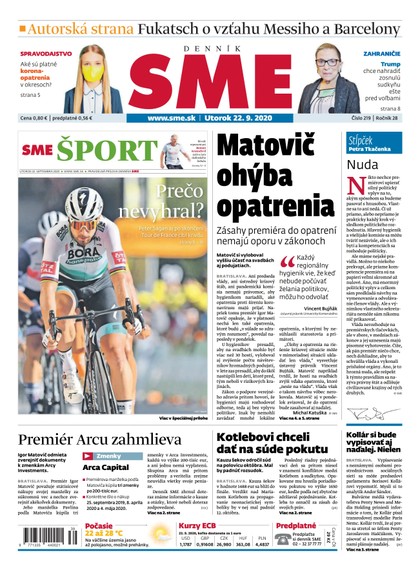 E-magazín SME 22/9/2020 - Petit Press, a.s. 