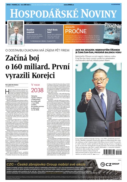E-magazín HN 187 - 25.9.2020 - Economia, a.s.