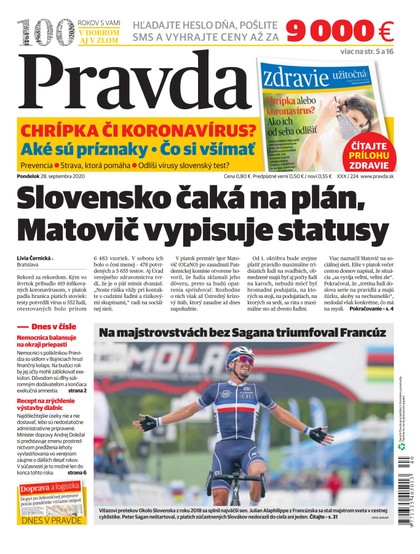 E-magazín Denník Pravda 28. 9. 2020 - OUR MEDIA SR a. s.