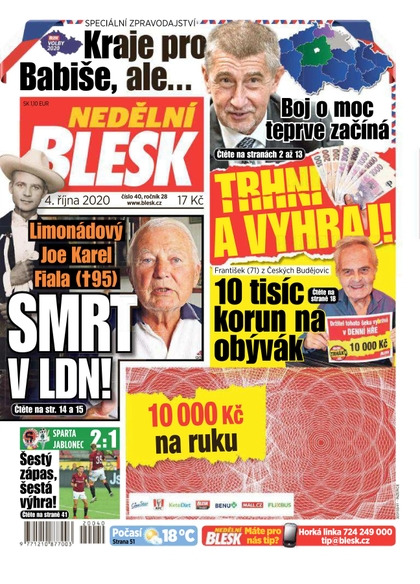E-magazín Nedělní Blesk - 4.10.2020 - CZECH NEWS CENTER a. s.