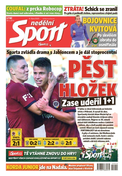 E-magazín Nedělní Sport - 4.10.2020 - CZECH NEWS CENTER a. s.