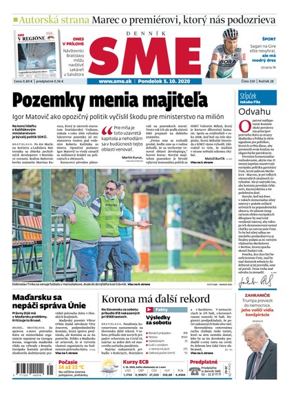 E-magazín SME 5/10/2020 - Petit Press, a.s. 