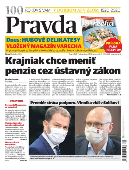 E-magazín Denník Pravda 16. 10. 2020 - OUR MEDIA SR a. s.