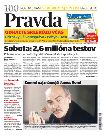 E-magazín Denník Pravda 2. 11. 2020 - OUR MEDIA SR a. s.