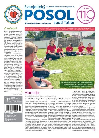 E-magazín Evanjelický Posol spod Tatier 45/46/2020 - TRANOSCIUS a.s.