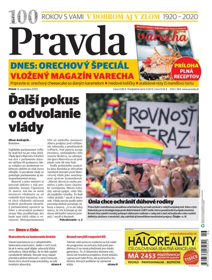 E-magazín Denník Pravda 13. 11. 2020 - OUR MEDIA SR a. s.