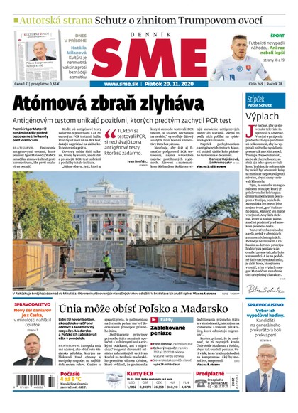 E-magazín SME 20/11/2020 - Petit Press, a.s. 