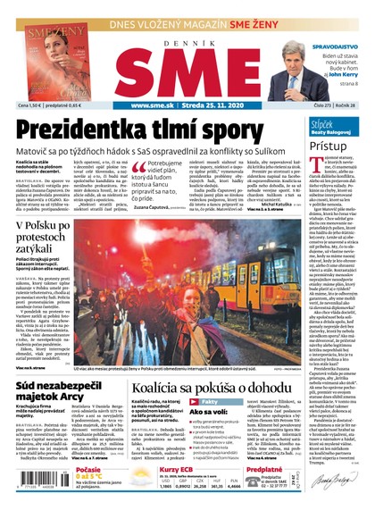 E-magazín SME 25/11/2020 - Petit Press, a.s. 