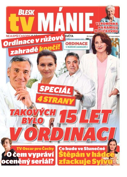 E-magazín Blesk Tv manie - 28.11.2020 - CZECH NEWS CENTER a. s.