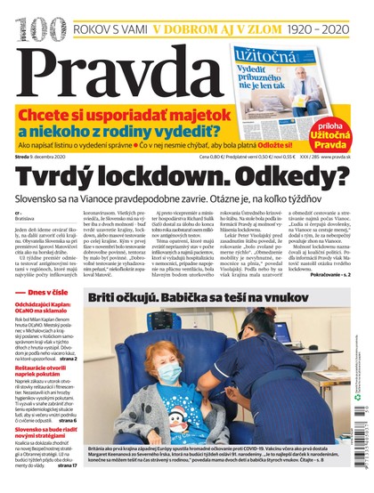 E-magazín Pravda 9.12.2020 - OUR MEDIA SR a. s.