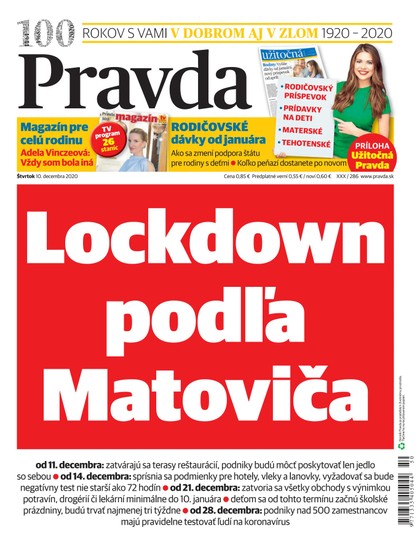 E-magazín Denník Pravda 10. 12. 2020 - OUR MEDIA SR a. s.