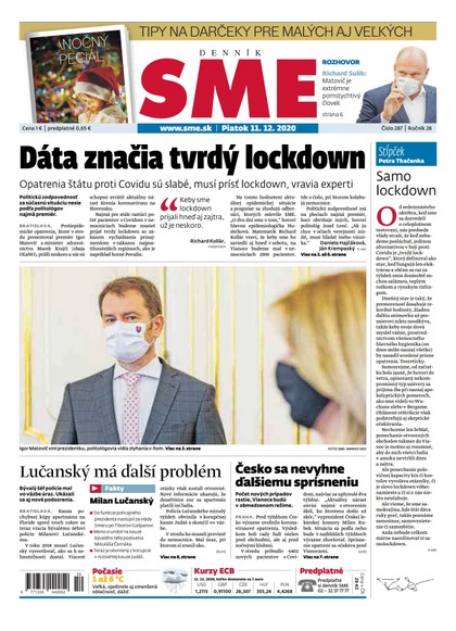 E-magazín SME 11/12/2020 - Petit Press, a.s. 