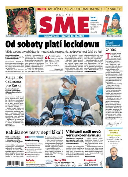 E-magazín SME 17/12/2020 - Petit Press, a.s. 