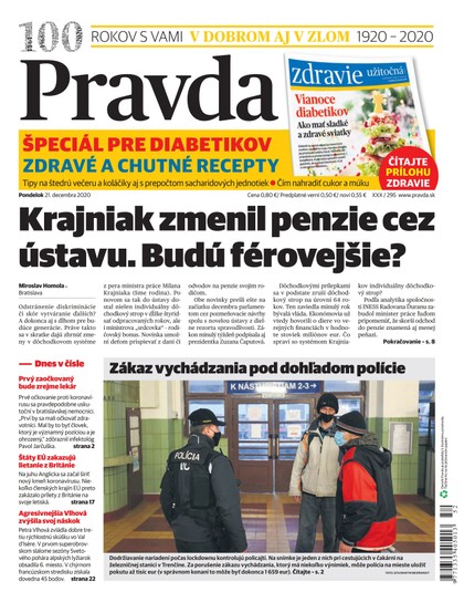 E-magazín Denník Pravda 21. 12. 2020 - OUR MEDIA SR a. s.