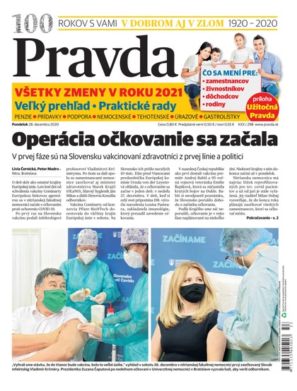 E-magazín Denník Pravda 28. 12. 2020 - OUR MEDIA SR a. s.