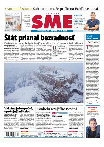 E-magazín SME 17-2-2021 - Petit Press, a.s. 