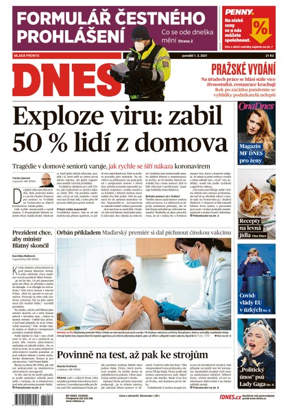 E-magazín MF DNES - 1.3.2021 - MAFRA, a.s.