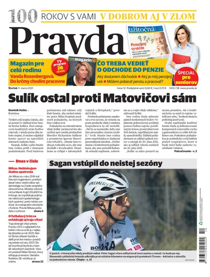 E-magazín Dennik Pravda 11. 3. 2021 - OUR MEDIA SR a. s.