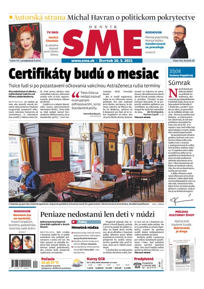 E-magazín SME 20-5-2021 - Petit Press, a.s. 