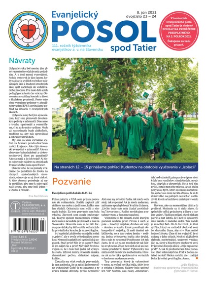 E-magazín Evanjelický POSOL spod Tatier 23-24-2021 - TRANOSCIUS a.s.