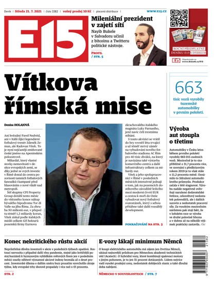 E-magazín E15 - 21.7.2021 - CZECH NEWS CENTER a. s.
