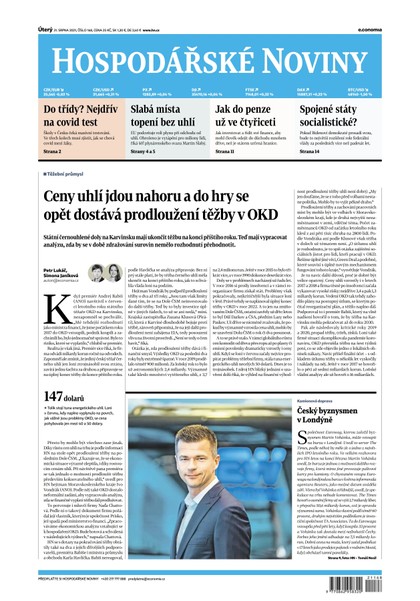 E-magazín HN 168 - 31.08.2021 - Economia, a.s.