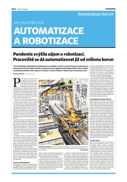 E-magazín HN 183 - 21.9.2021 Automatizace a robotizace - Economia, a.s.