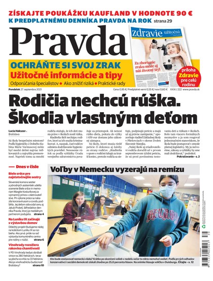 E-magazín Denník Pravda 27. 9. 2021 - OUR MEDIA SR a. s.