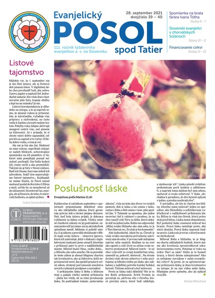 E-magazín Evanjelický POSOL spod Tatier 39-40-2021 - TRANOSCIUS a.s.