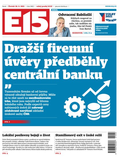 E-magazín E15 - 30.9.2021 - CZECH NEWS CENTER a. s.