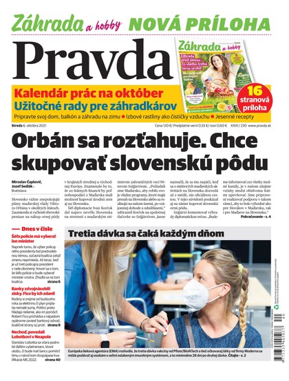 E-magazín Denník Pravda 6. 10. 2021 - OUR MEDIA SR a. s.