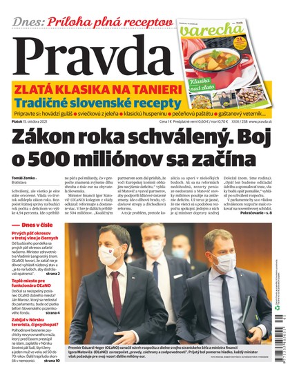 E-magazín Denník Pravda 15. 10. 2021 - OUR MEDIA SR a. s.