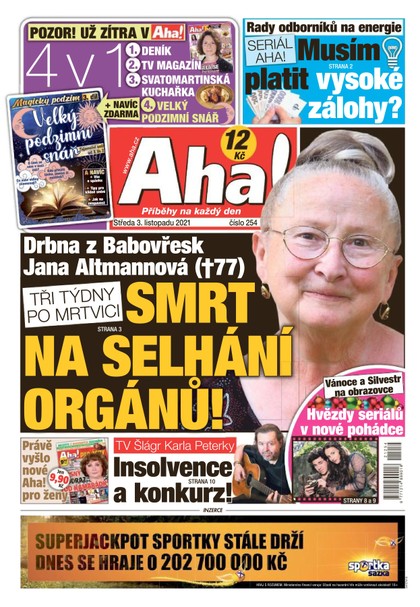 E-magazín AHA! - 3.11.2021 - CZECH NEWS CENTER a. s.