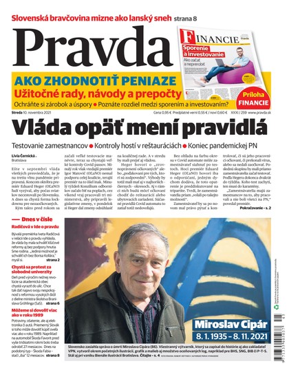 E-magazín Denník Pravda 10. 11. 2021 - OUR MEDIA SR a. s.