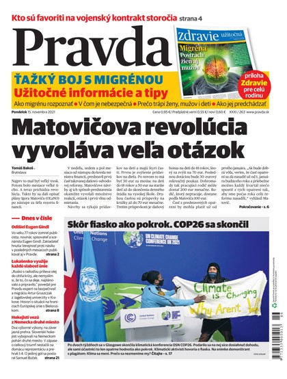 E-magazín Denník Pravda 15. 11. 2021 - OUR MEDIA SR a. s.