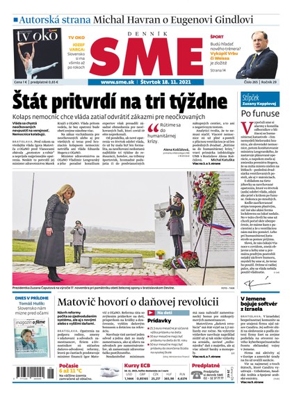 E-magazín SME 18-11-2021 - Petit Press, a.s. 