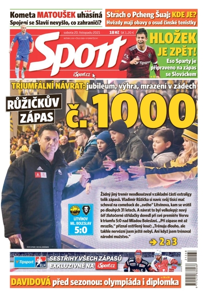 E-magazín Sport - 20.11.2021 - CZECH NEWS CENTER a. s.
