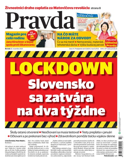 E-magazín Denník Pravda 25. 11. 2021 - OUR MEDIA SR a. s.