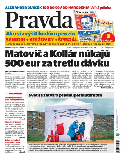 E-magazín Denník Pravda 27. 11. 2021 - OUR MEDIA SR a. s.