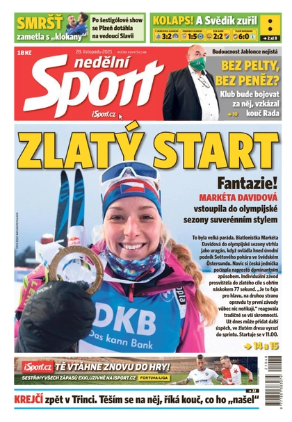 E-magazín Nedělní Sport - 28.11.2021 - CZECH NEWS CENTER a. s.