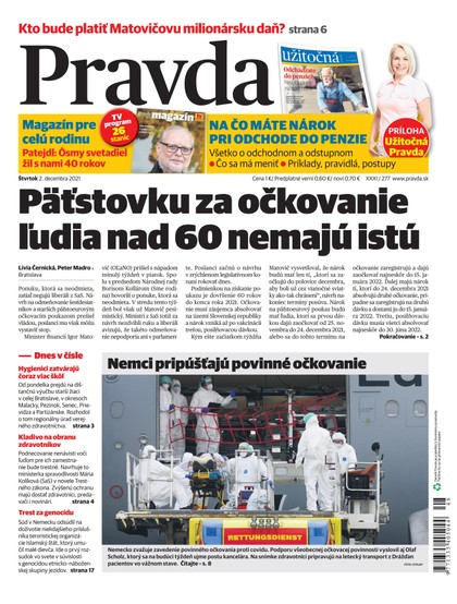 E-magazín Denník Pravda 2. 12. 2021 - OUR MEDIA SR a. s.