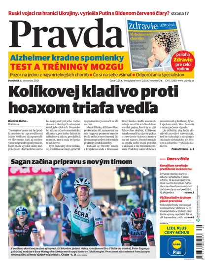E-magazín Denník Pravda 6. 12. 2021 - OUR MEDIA SR a. s.
