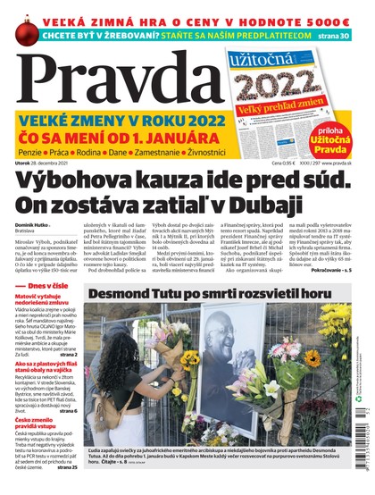 E-magazín Dennik Pravda 28. 12. 2021 - OUR MEDIA SR a. s.